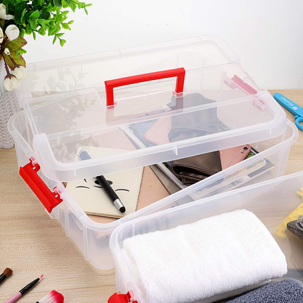 JUXYES portable storage bin simplifies moving supplies between rooms.