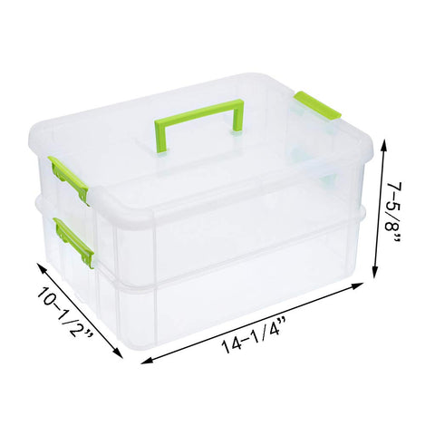 JUXYES stack carry box with handle shows secure latching and easy portability