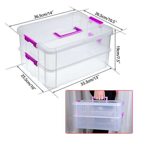 JUXYES transparent storage box with clear view for quick item checks.