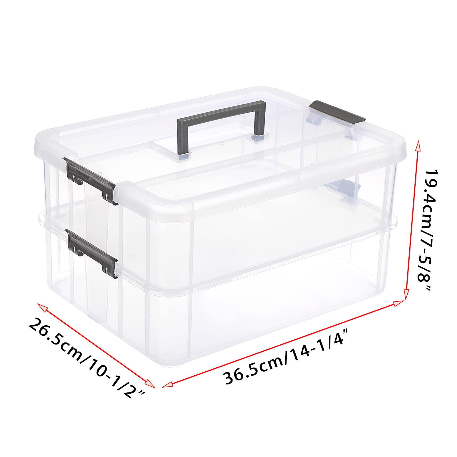 JUXYES Transparent Storage Bin clear view of contents for quick access.