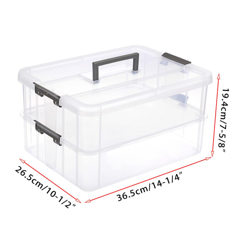 JUXYES Transparent Storage Bin clear view of contents for quick access.