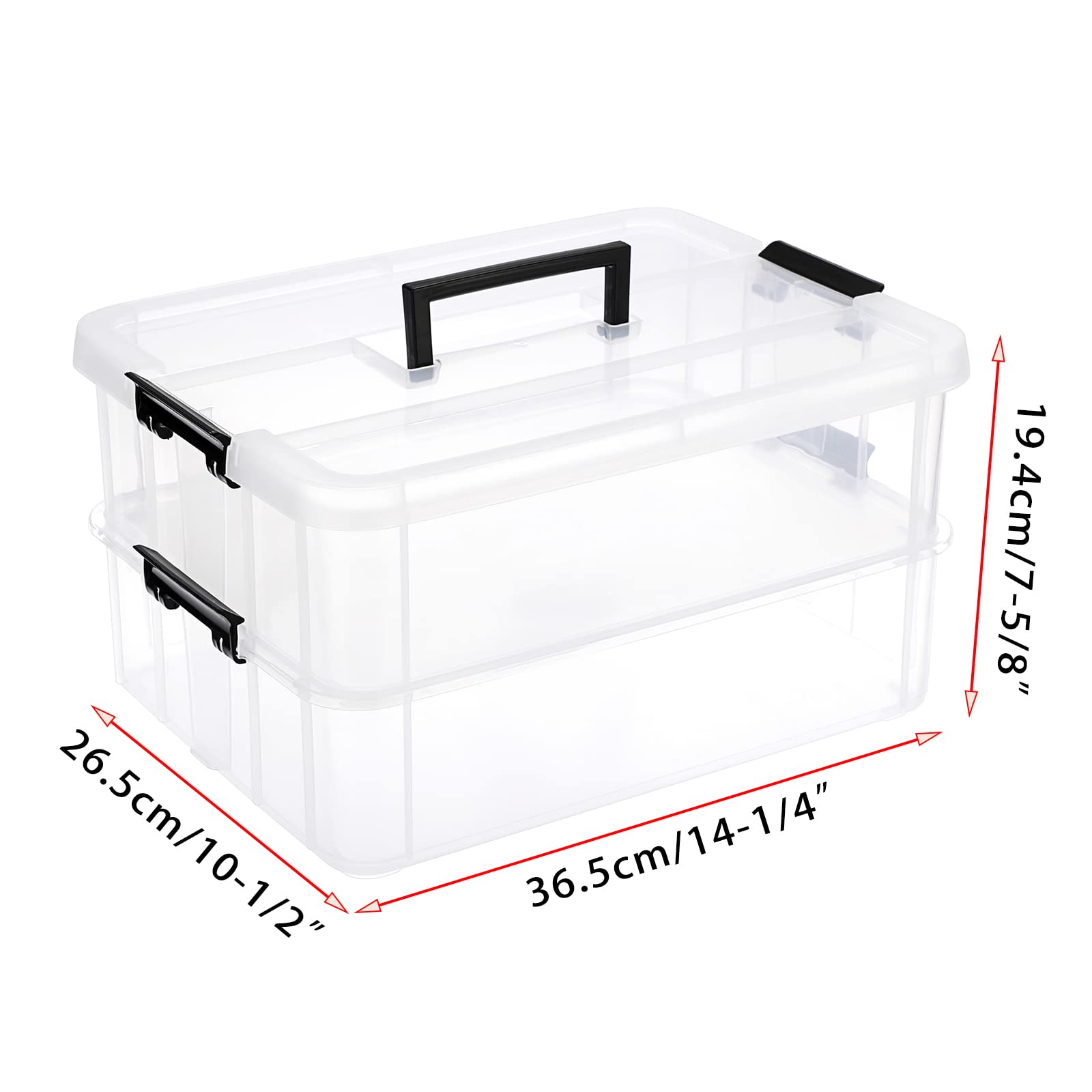 JUXYES transparent storage bin enables quick visibility of contents.