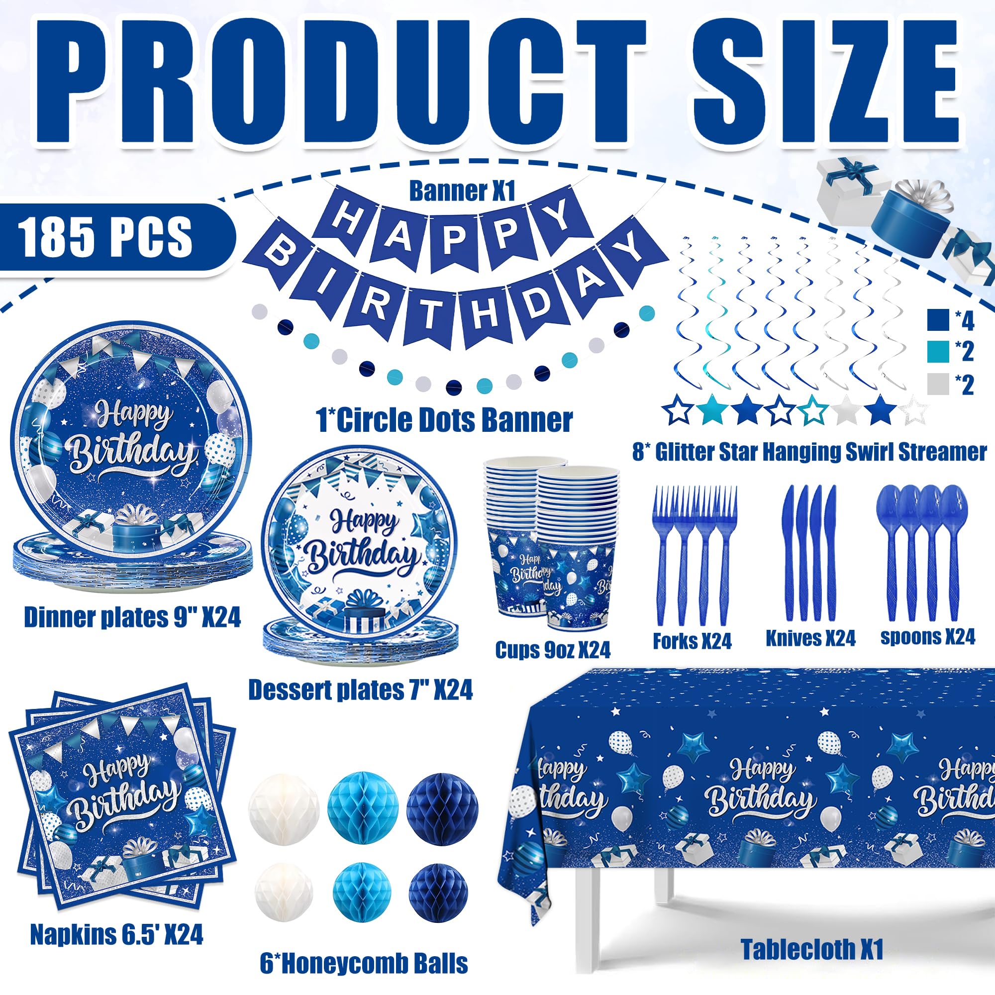 JVORFDG blue and silver dessert plates elevate sweet treats presentation.