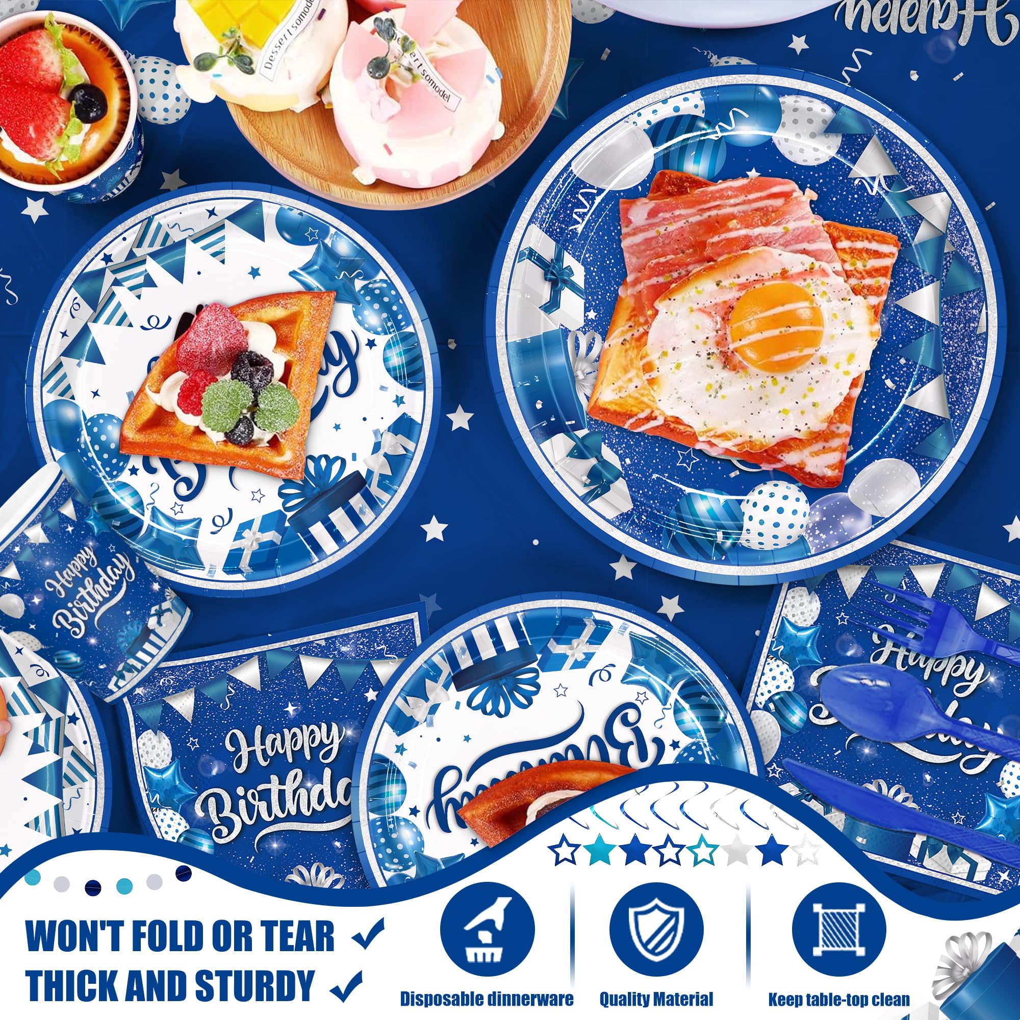 JVORFDG party napkins provide soft, absorbent cleanup for guests.