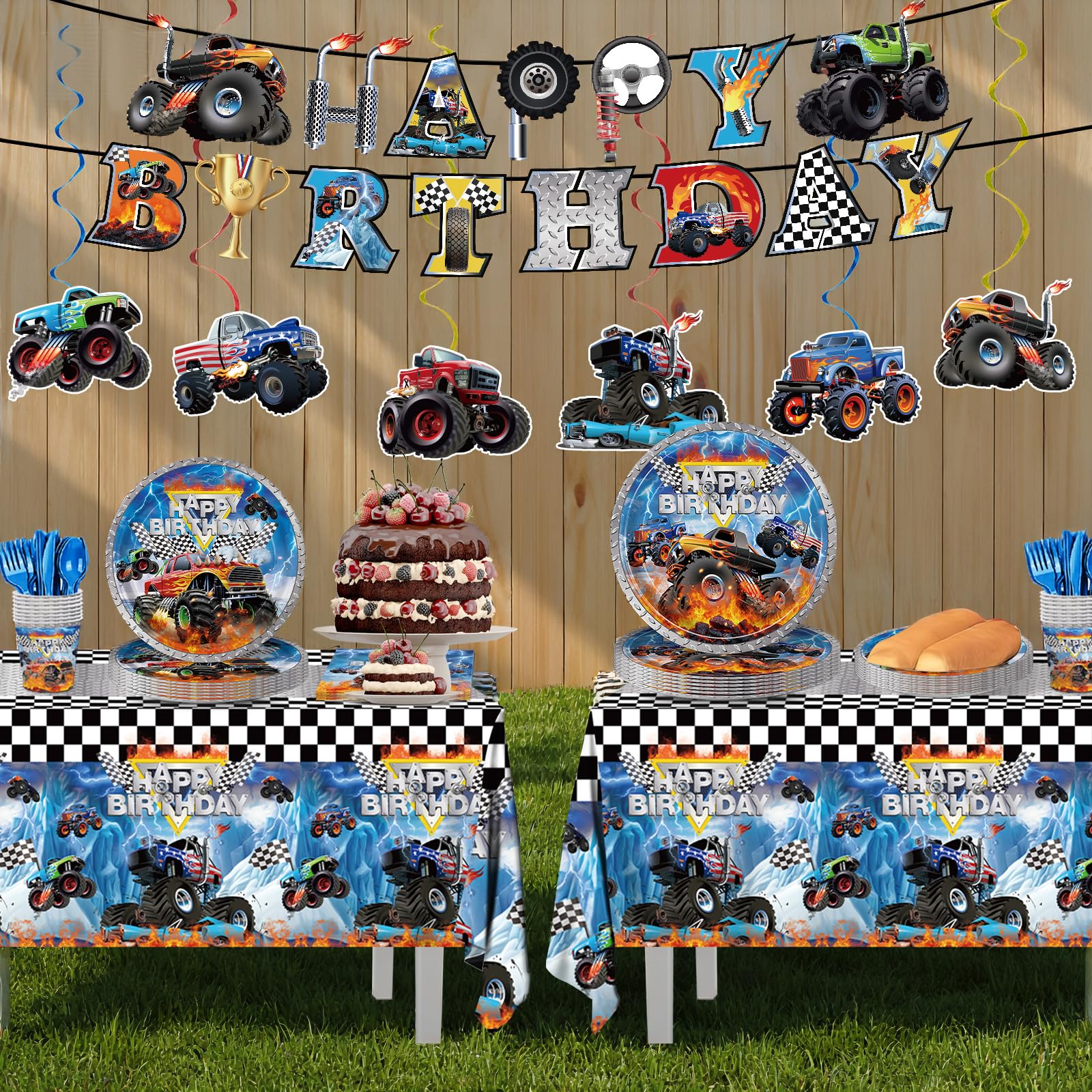 JVORFDG Tablecloth 54x108: protective, festive surface for race-themed setup.