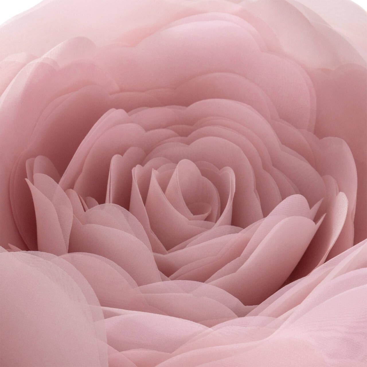Close view of the 3D rose design on the JWH pillow cover.
