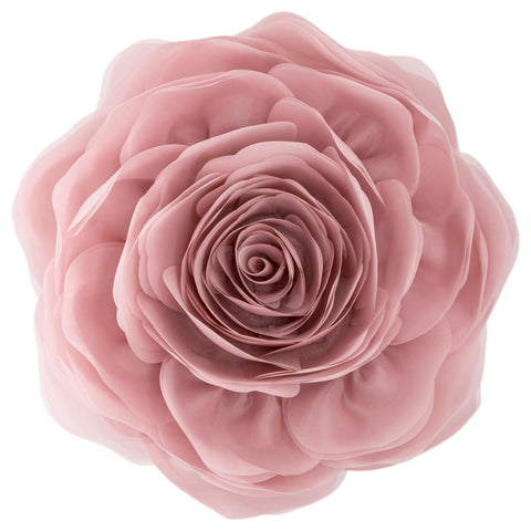 JWH stereo flower pillow cover in dusty pink adds cozy color to a sofa.