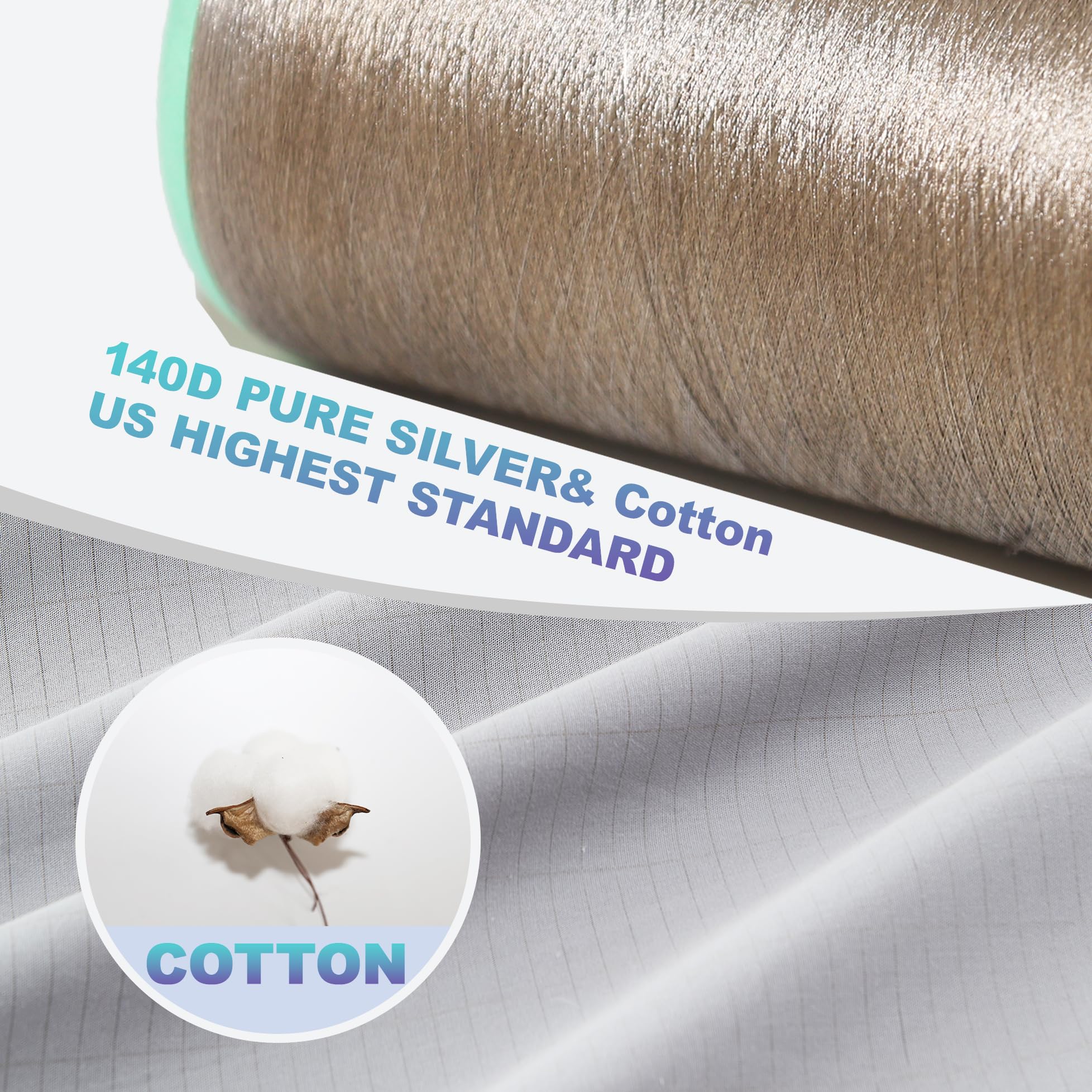 JWQEHUY grounding sheets queen silver fiber weave detail highlights durability and conductivity