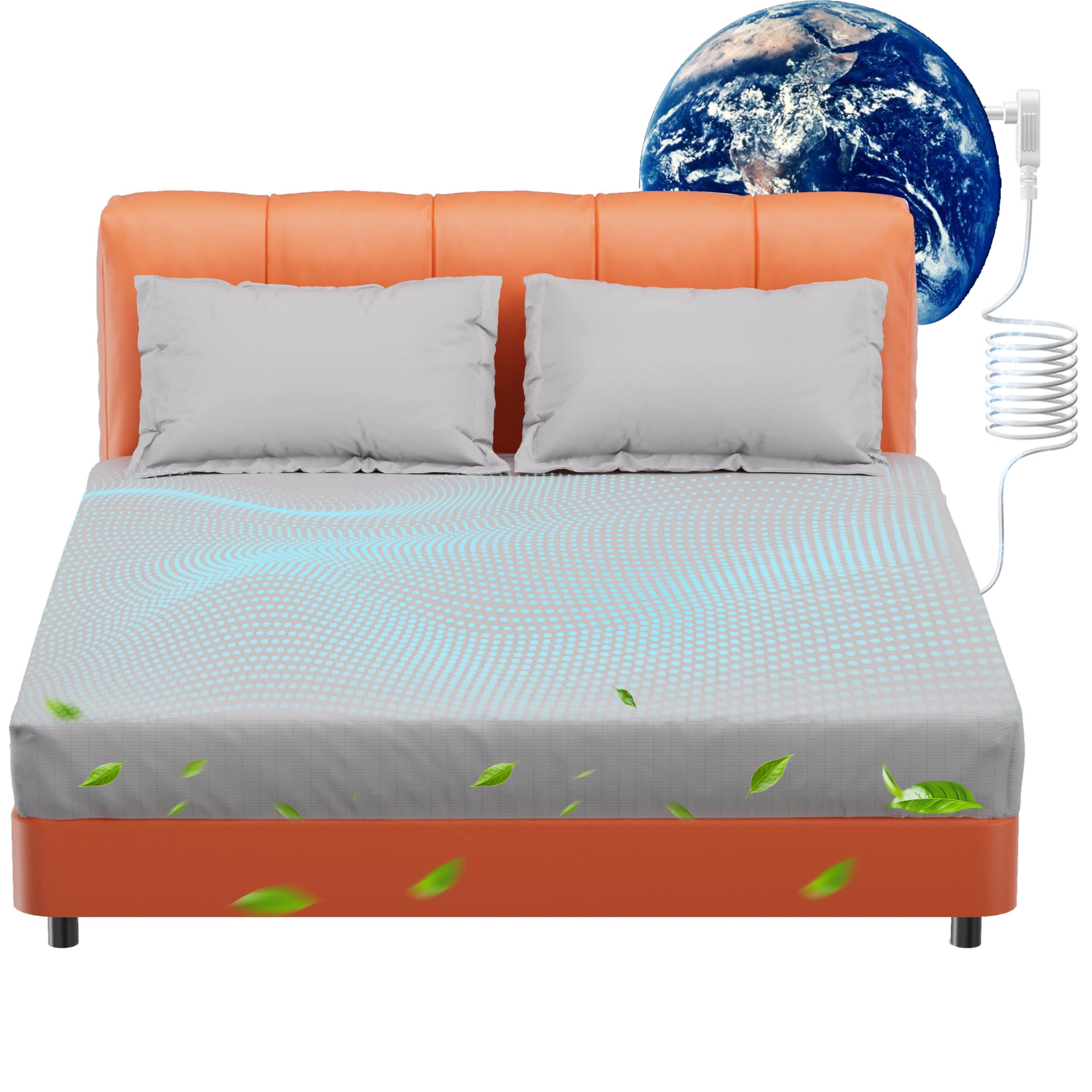 JWQEHUY grounding sheets queen top fabric offers skin-friendly grounding with silver-infused cotton