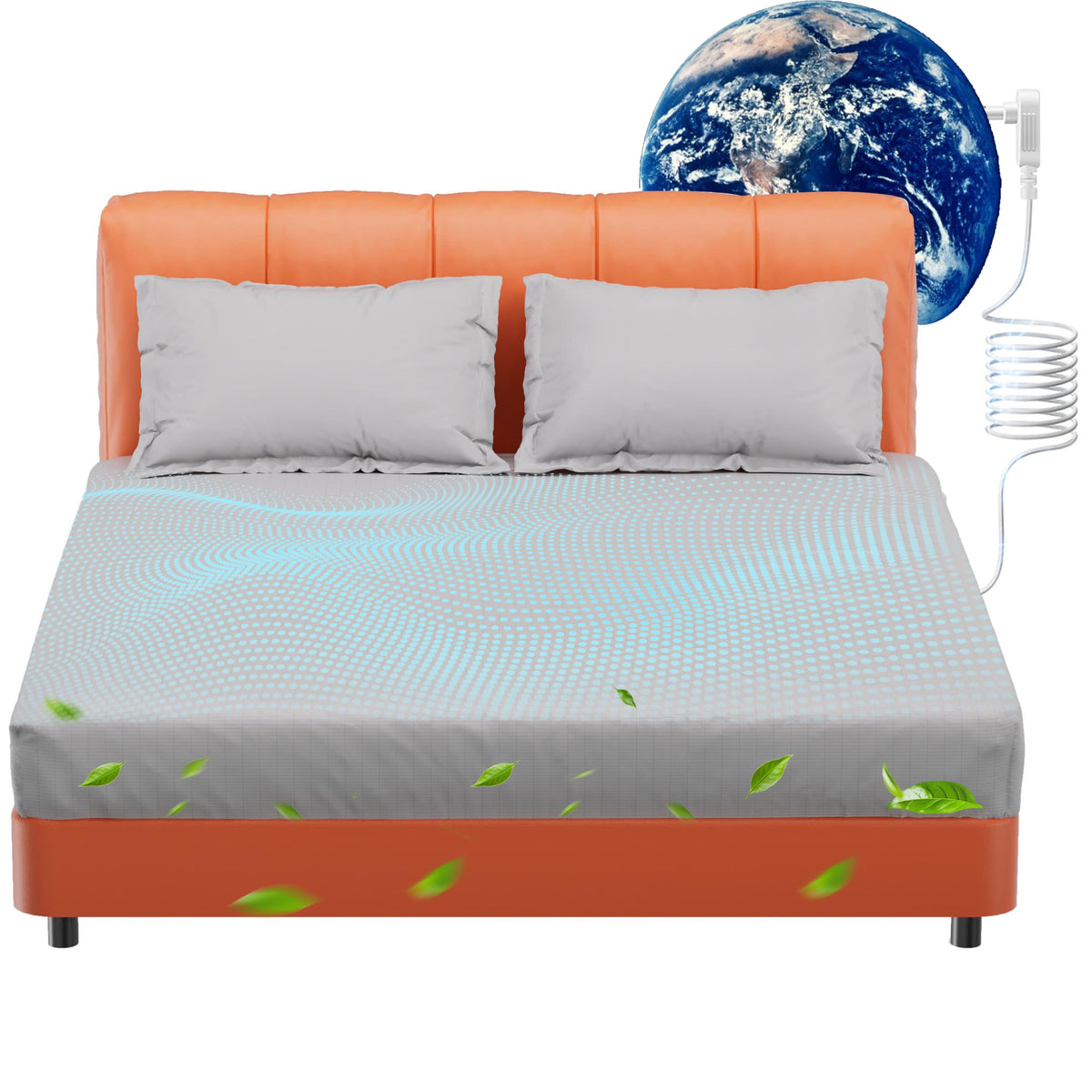 JWQEHUY grounding sheets queen top fabric offers skin-friendly grounding with silver-infused cotton