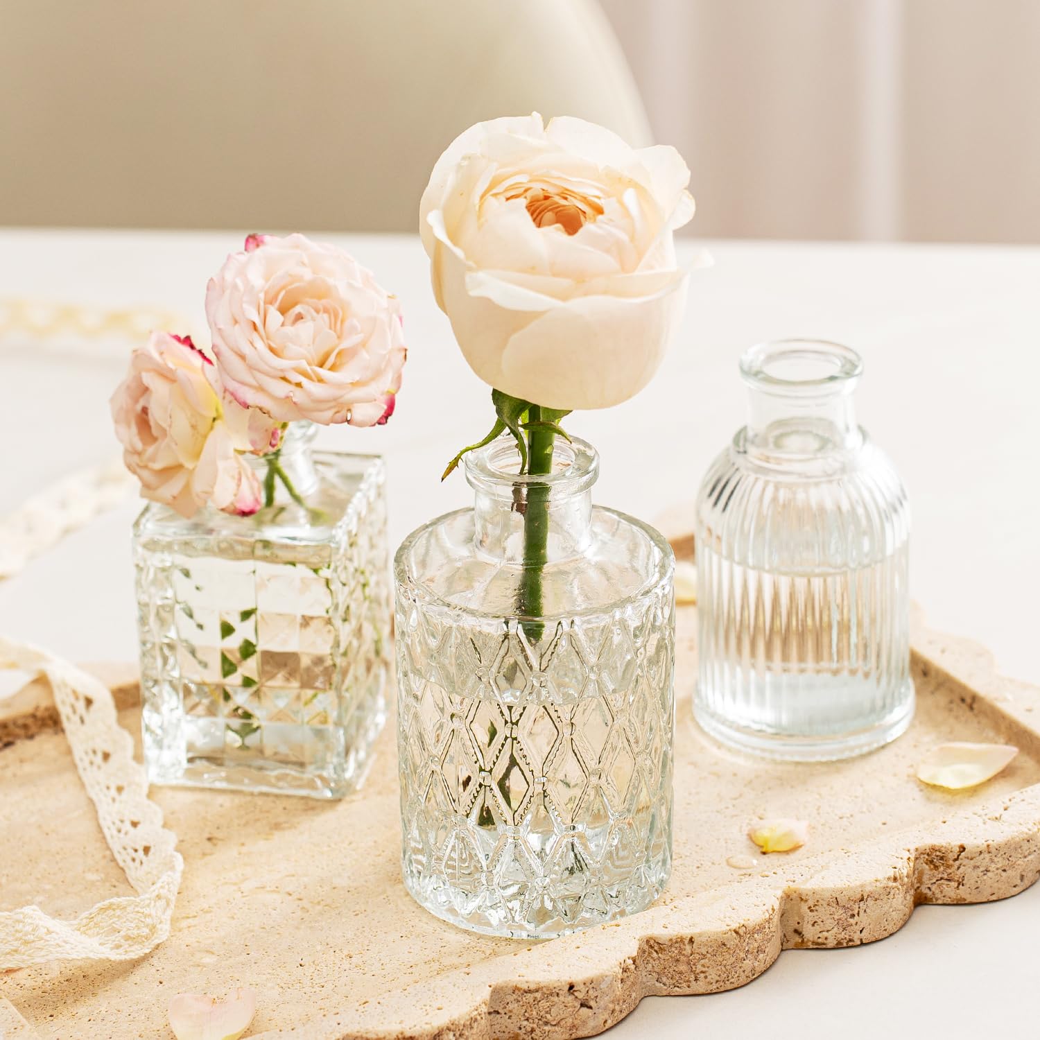 JXINDUJU transparent soda-lime glass vases showcase fresh blooms beautifully
