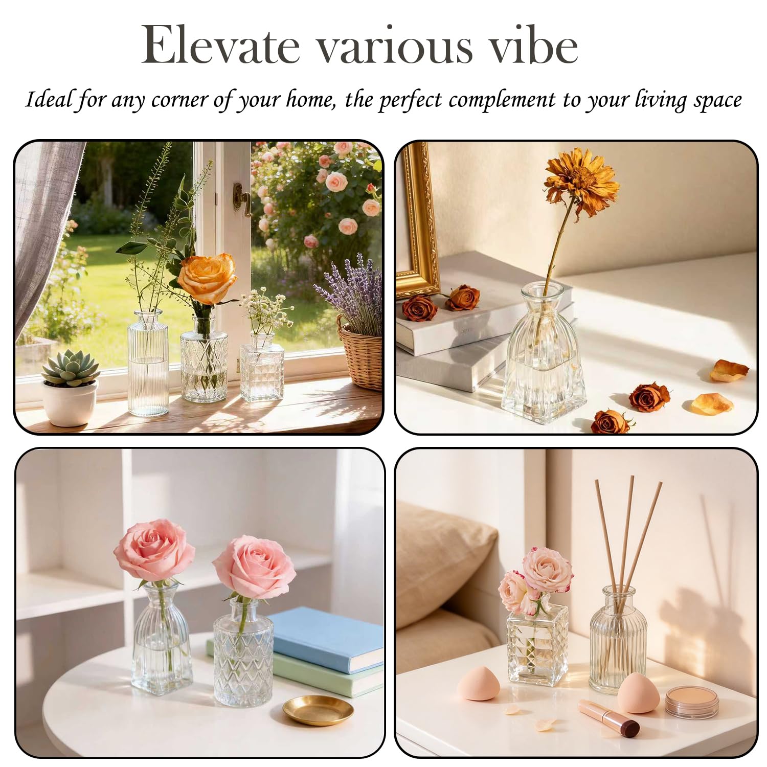 JXINDUJU water-seepage resistant vases for fresh, dried, or artificial florals