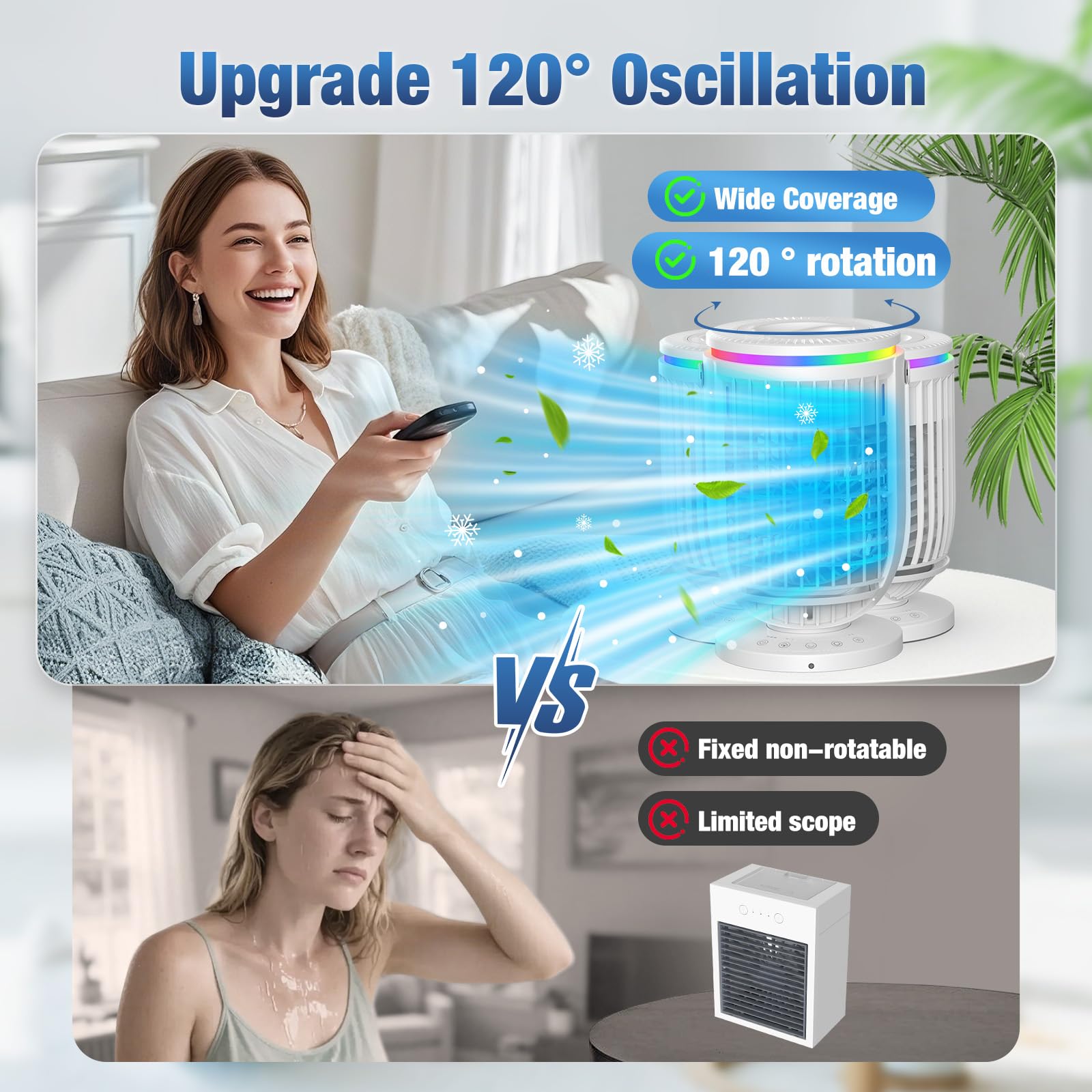 JYew portable AC 7-color nightlight creates mood lighting