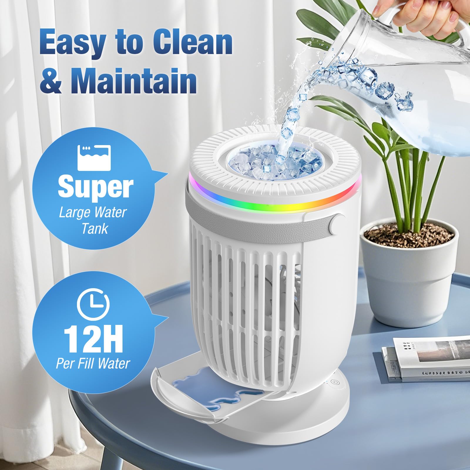 JYew portable AC ultra-quiet operation for work or sleep