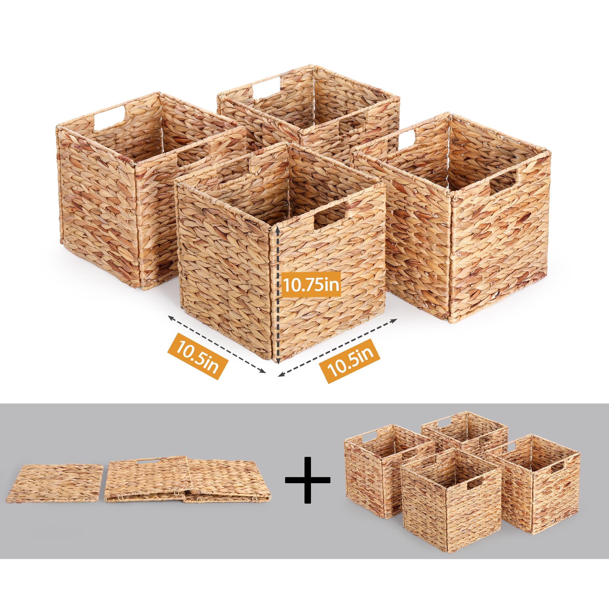 JYXIN foldable storage basket demonstrates space-saving design for easy stow-away.