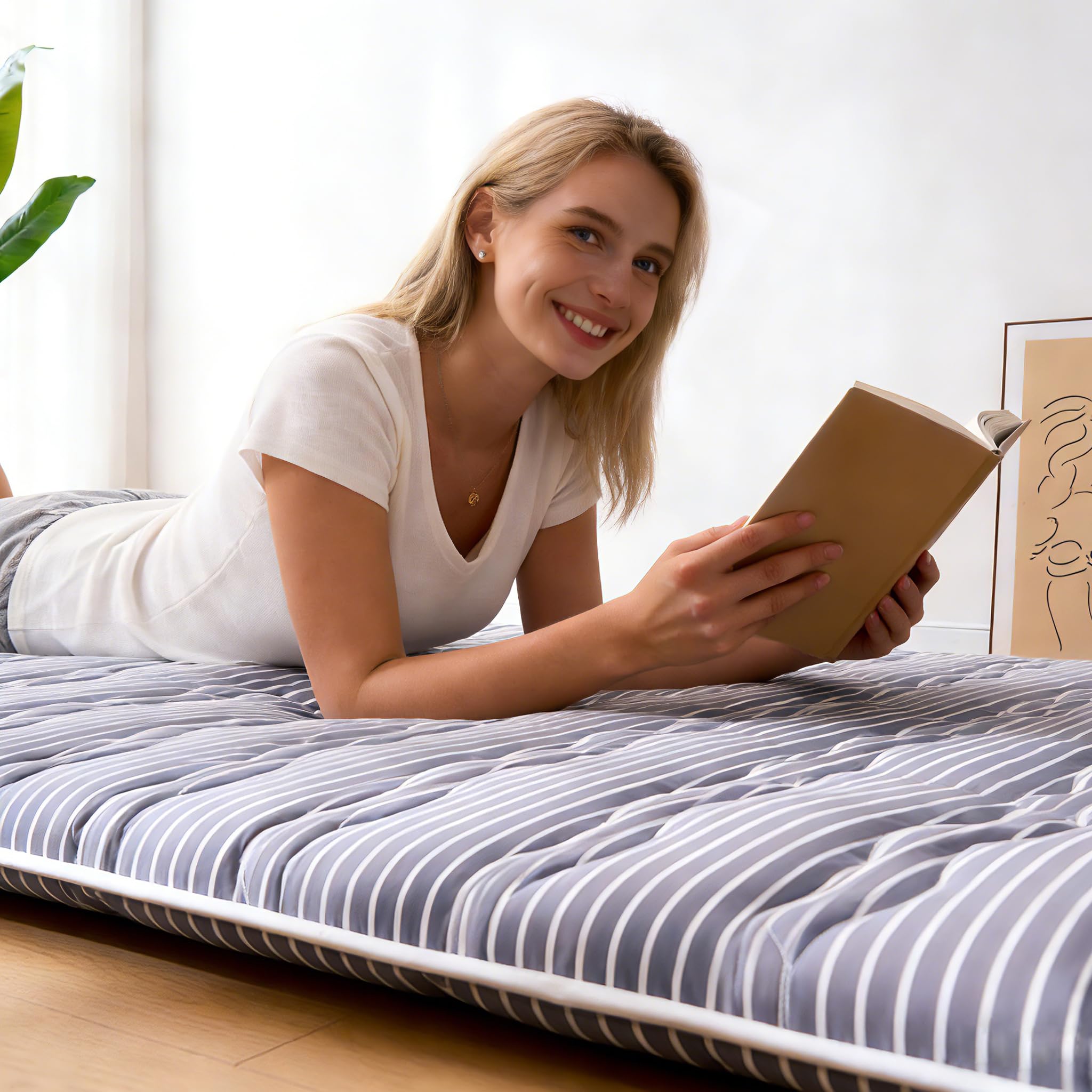 jzbearapt premium-foam-japanese-floor-mattress living-room futon for casual lounging and guest sleep
