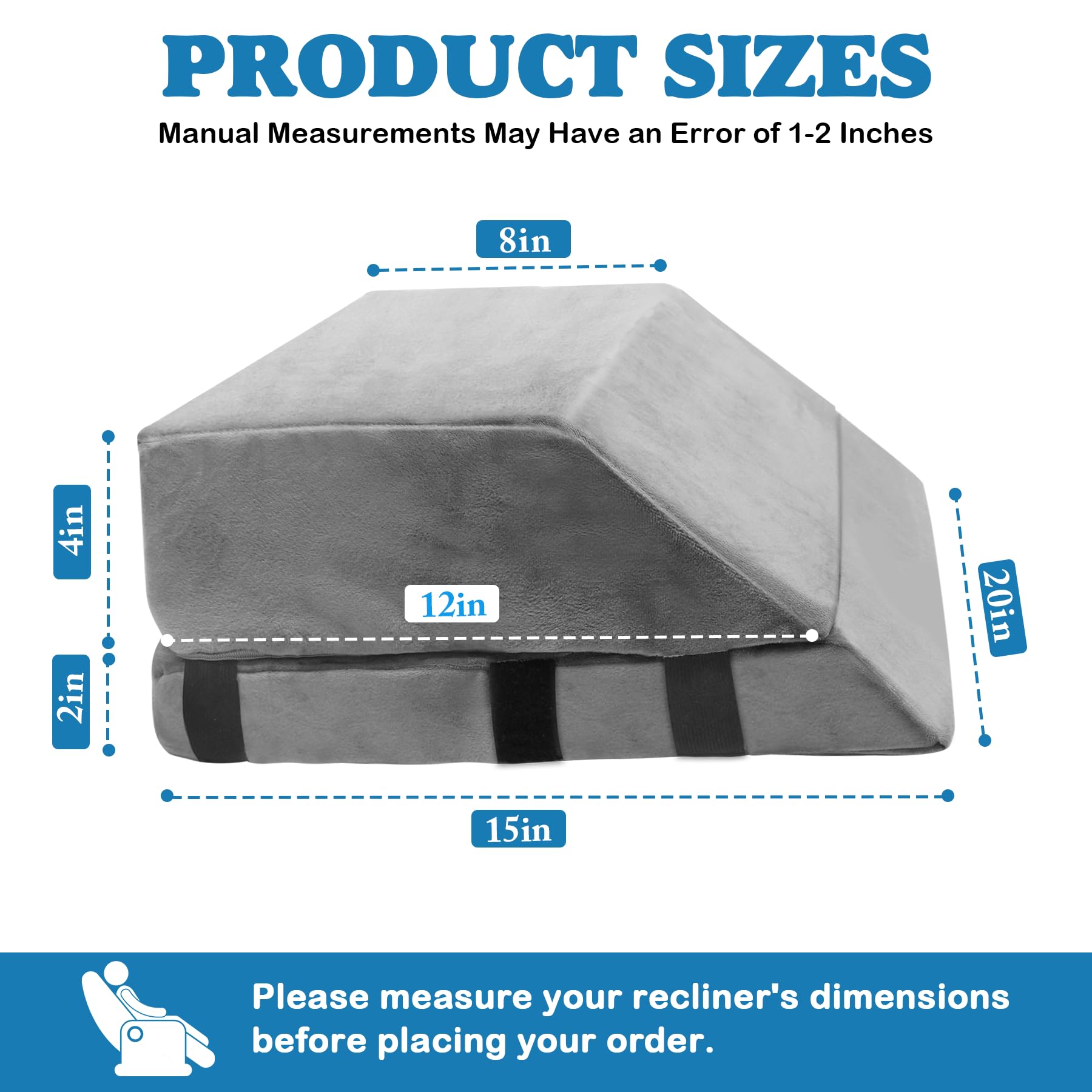 JZHLLA foam-filled leg elevating pillow provides firm support for tired legs.