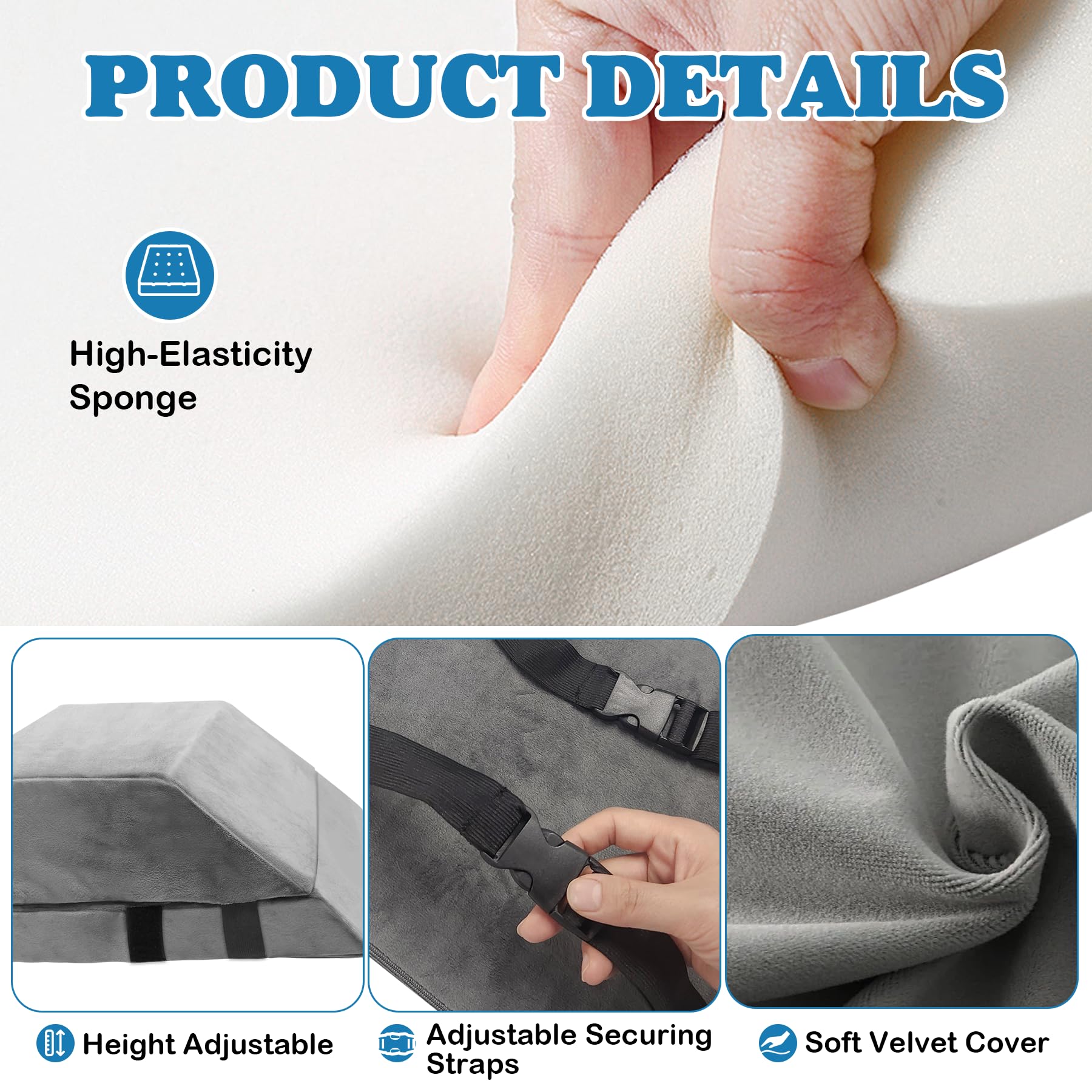 JZHLLA multipurpose leg pillow elevates legs on sofa or bed.