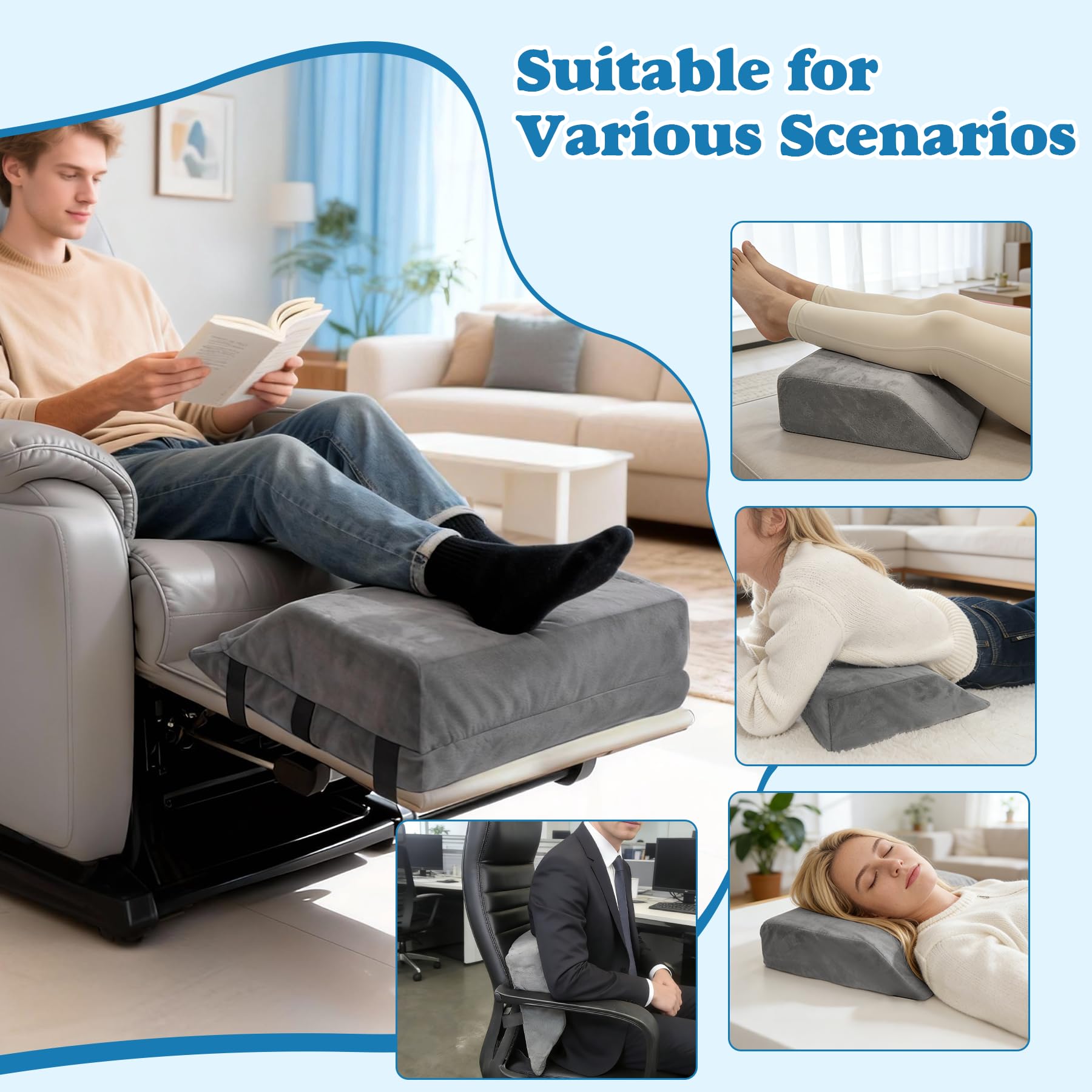 JZHLLA secure-strap leg rest demonstrates stable positioning on a chair.