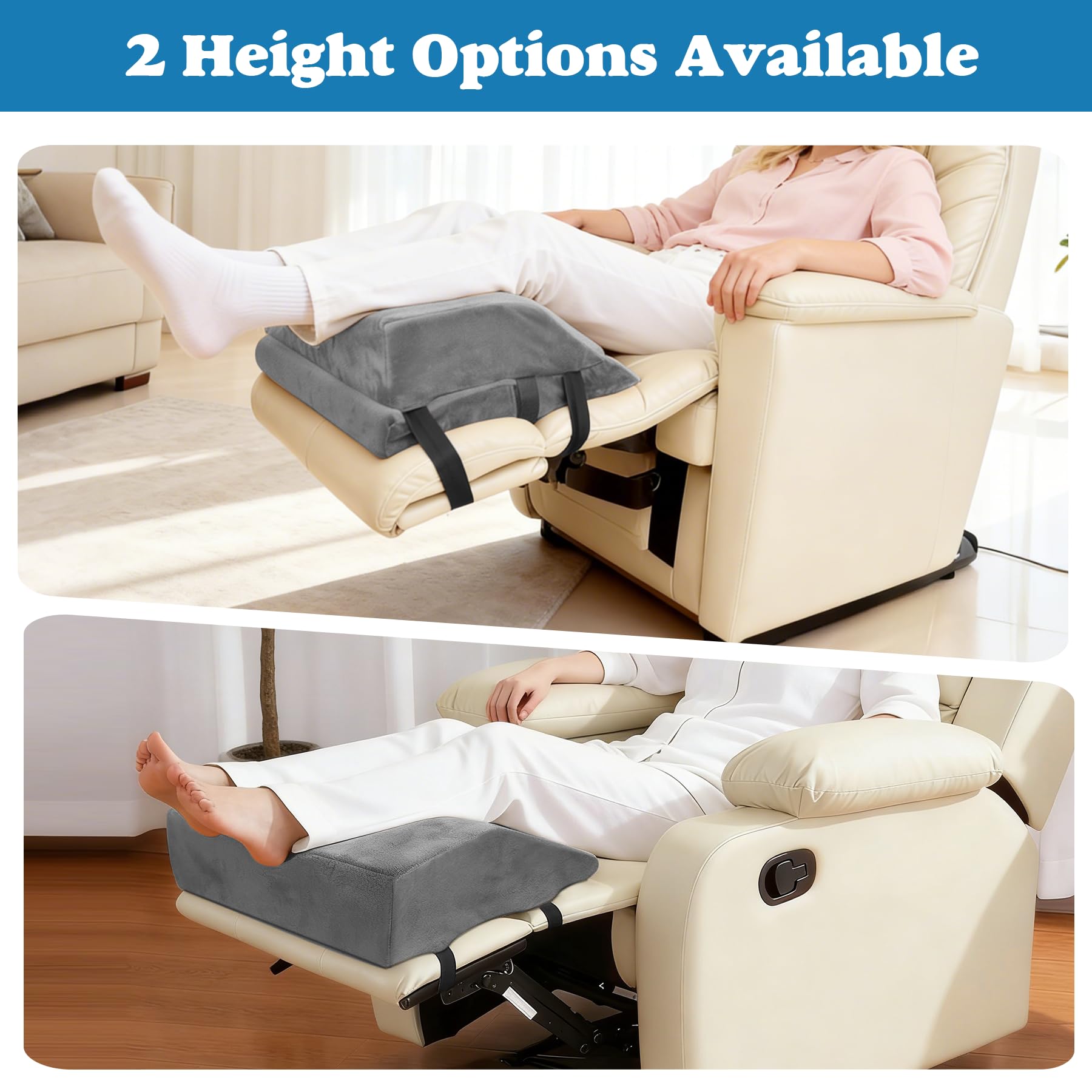 JZHLLA velvet-cover foot rest offers soft-touch comfort during use.