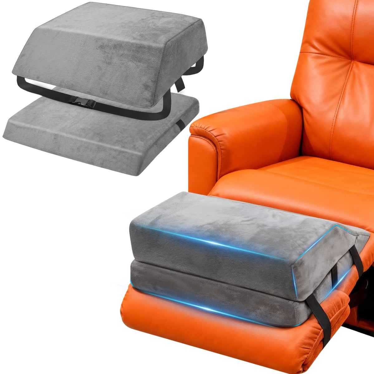 JZHLLA wedge adjustable recliner leg rest on chair for customizable height and comfort.