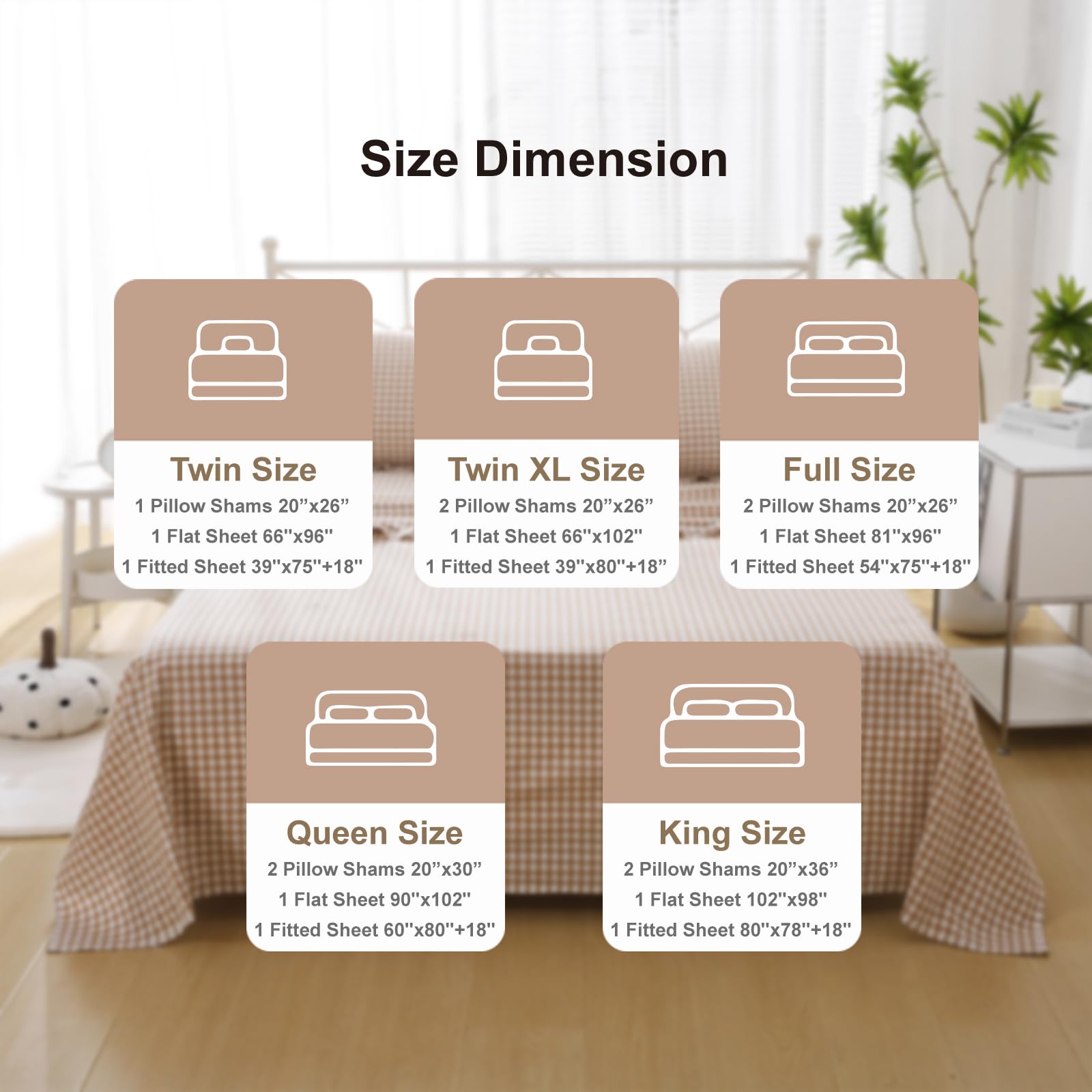 K MASANIJI bed with four piece set displayed in a cozy setup.