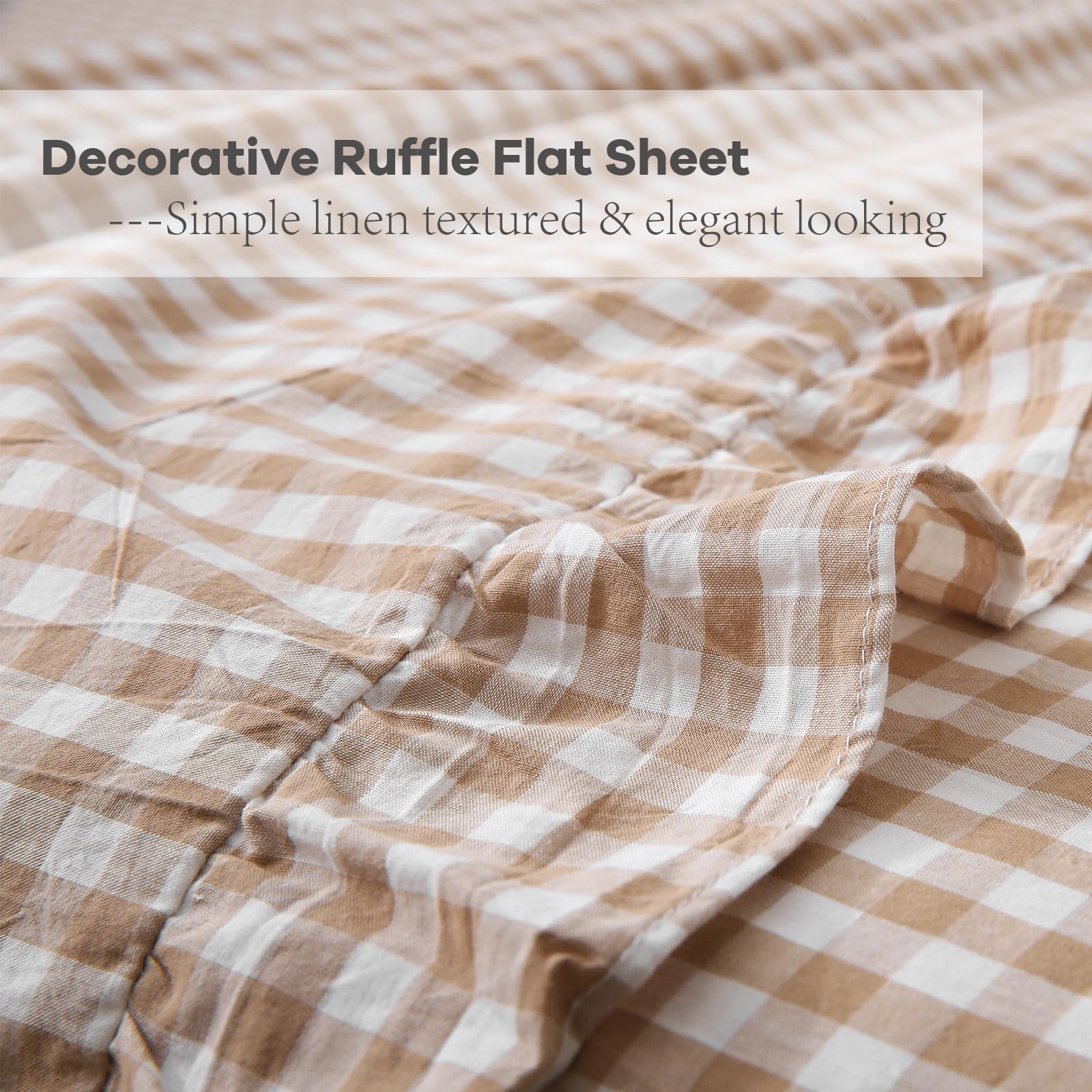 K MASANIJI pillow shams with ruffles and envelope closure for a clean look.