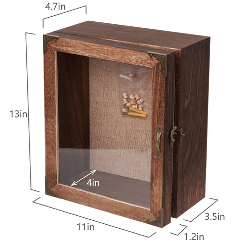 KAASTHAA Burnt wood finish adds vintage charm to your display.