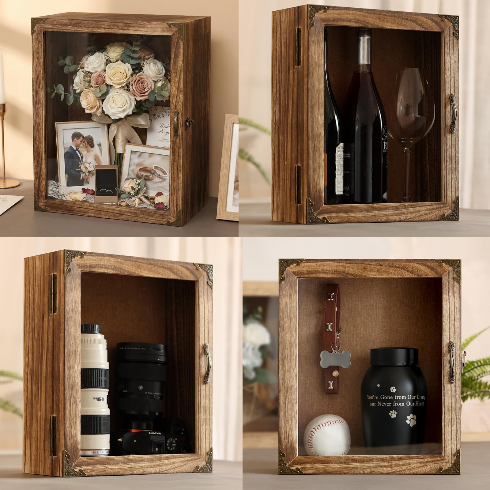 KAASTHAA Shadow Box Frame with 4.7-inch interior depth fits larger keepsakes.
