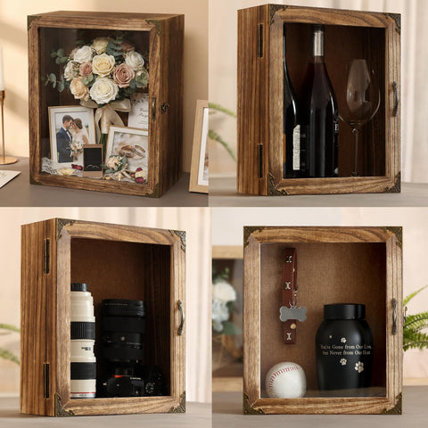 KAASTHAA Shadow Box Frame with 4.7-inch interior depth fits larger keepsakes.