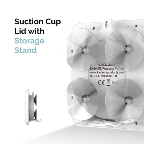 KADAMS four mounting options adapt to walls, stands, suction cups, or rope.