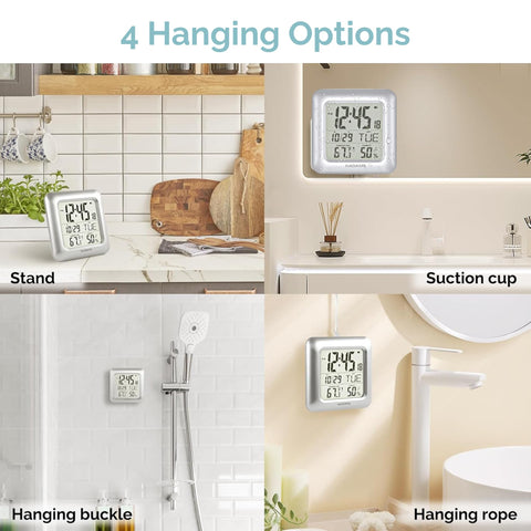 KADAMS humidity display shows moisture levels for a balanced bathroom.