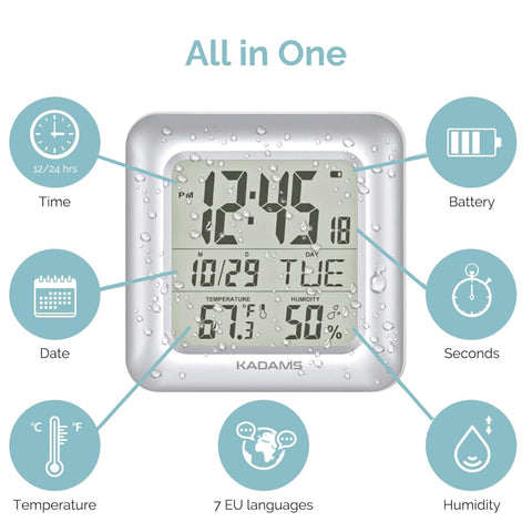 KADAMS temperature display helps track room climate for comfort.