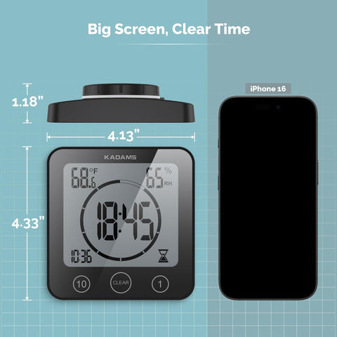 KADAMS Shower Clock four installation modes enable versatile setup.
