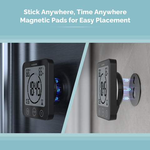 KADAMS Shower Clock wall-mount option keeps kitchens and baths tidy.
