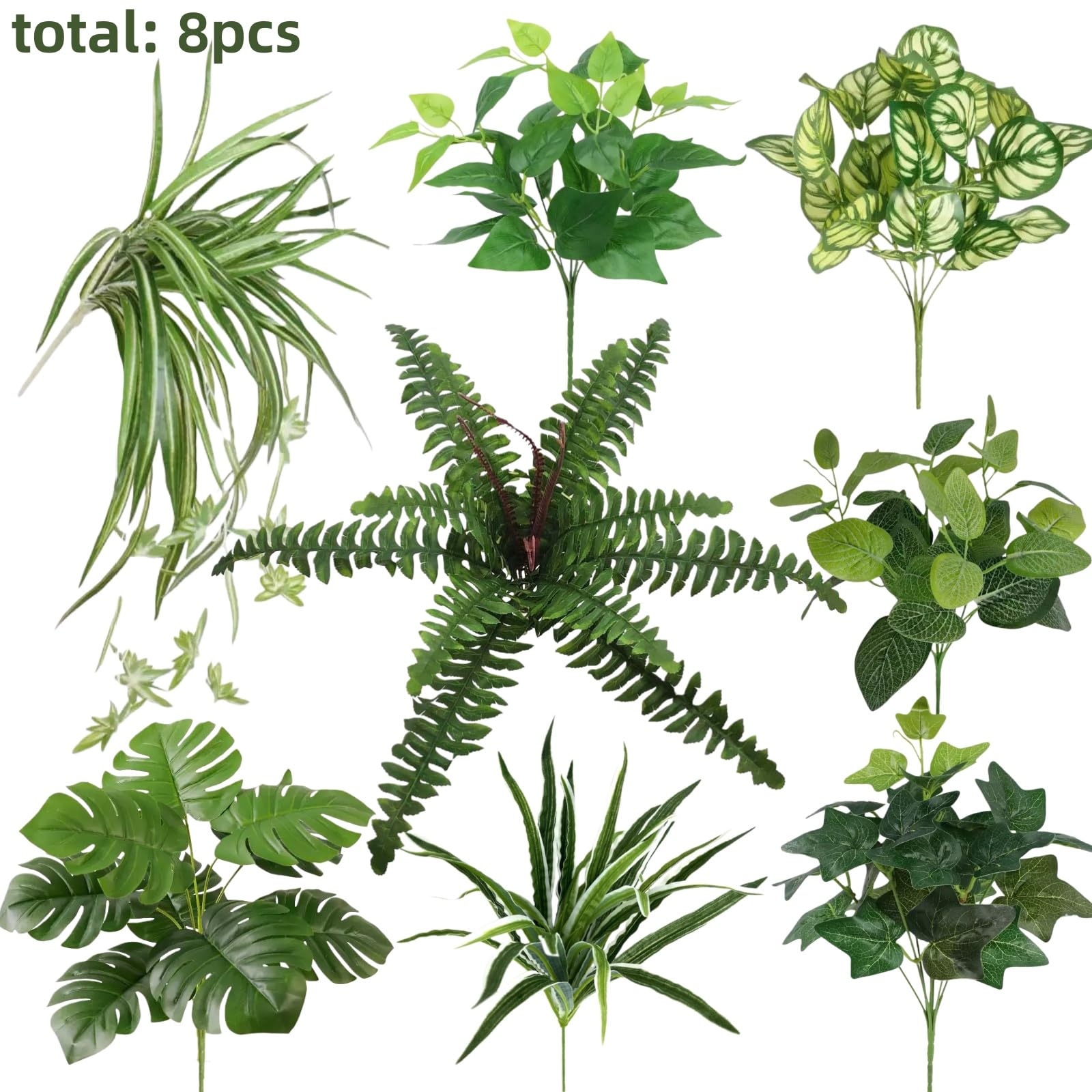 KAFDY front-door porch decor using artificial plants for low-maintenance charm.