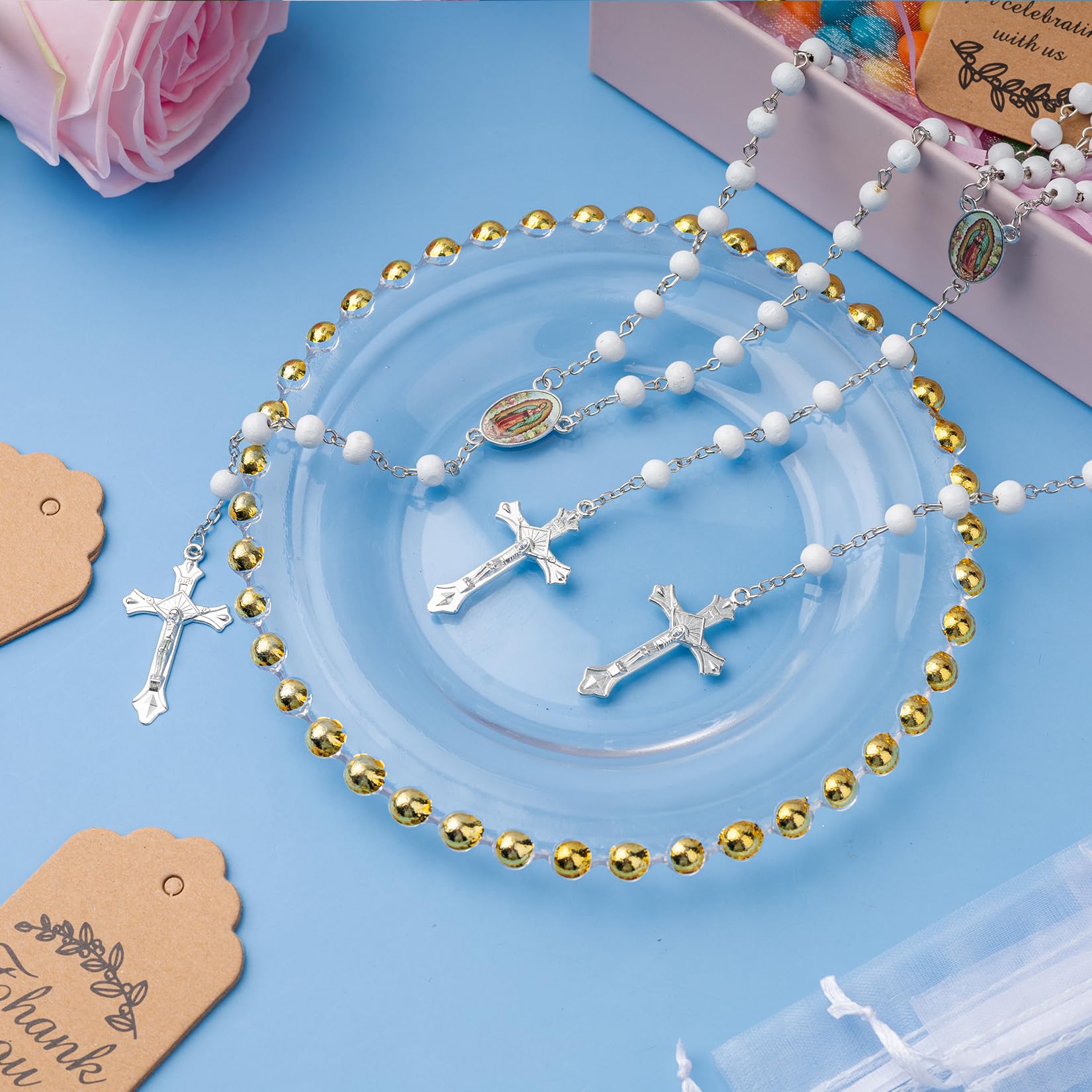 KaGrbves white-silver tone rosary design for timeless religious keepsakes