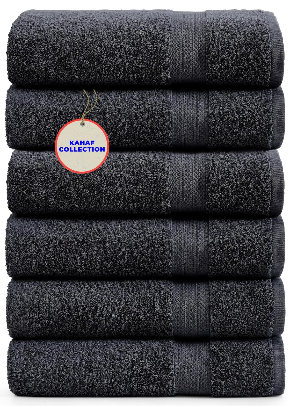 KAHAF COLLECTION 100% cotton towel—oversized 24x48 inches for full-body coverage.