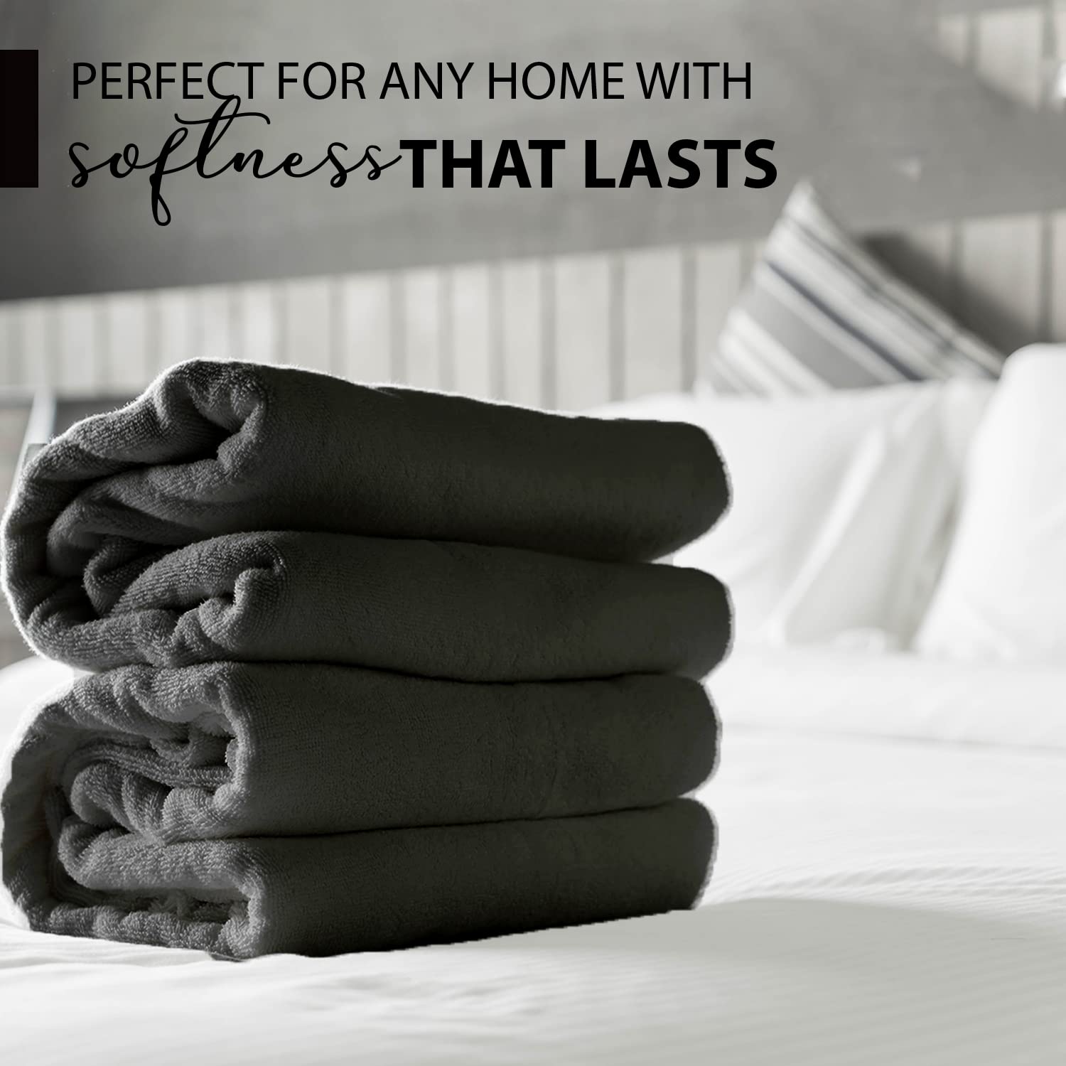 KAHAF COLLECTION grey oversized towel—quick-dry design for gym and spa.