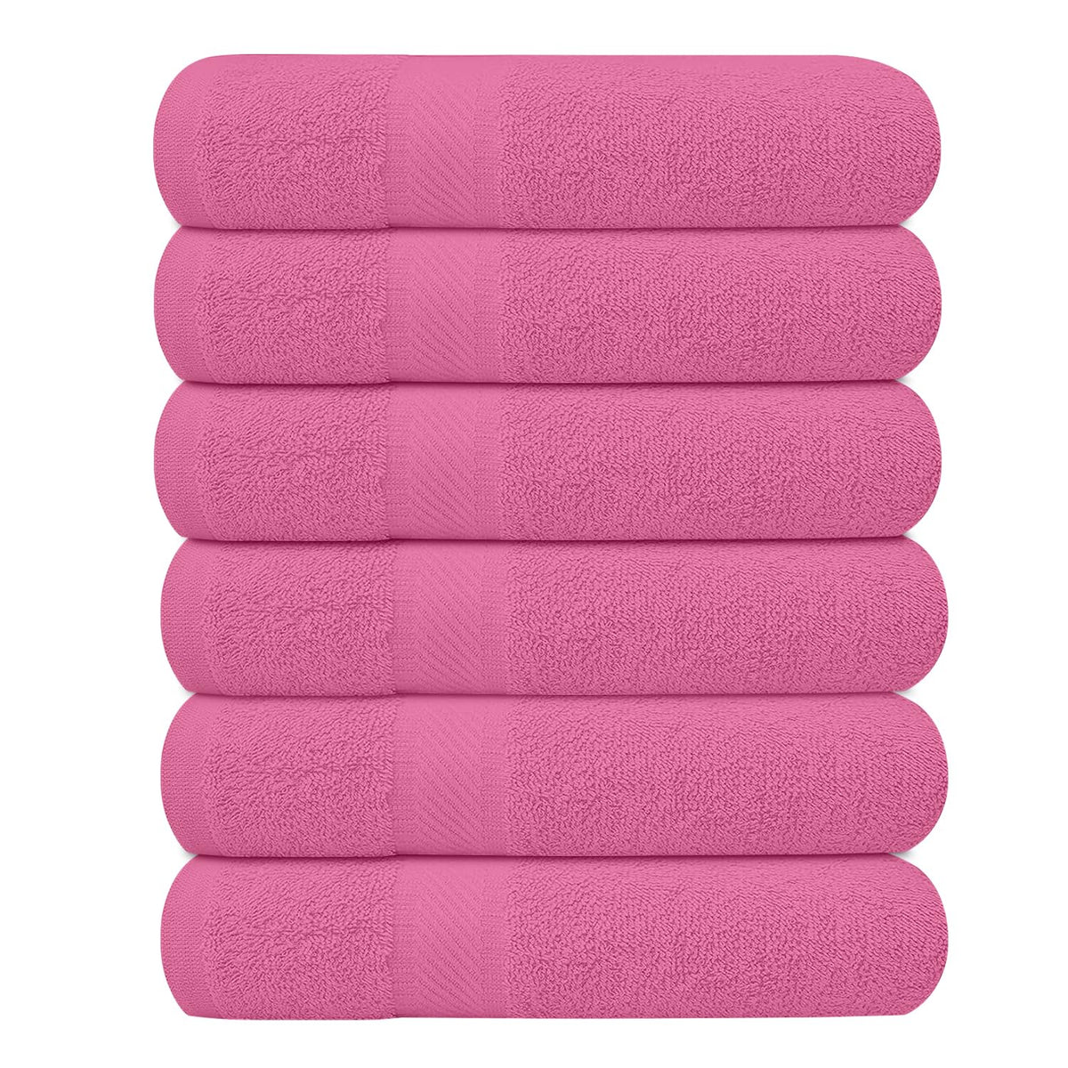 KAHAF COLLECTION pink 27x54 bath towel close-up showing plush, quick-dry texture.