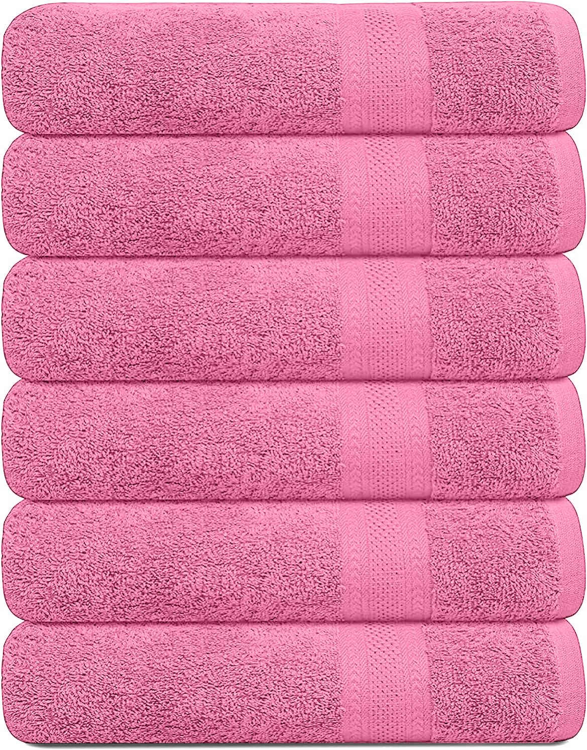 KAHAF COLLECTION pink towel closeup shows plush softness and high absorbency.