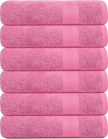 KAHAF COLLECTION pink towel closeup shows plush softness and high absorbency.