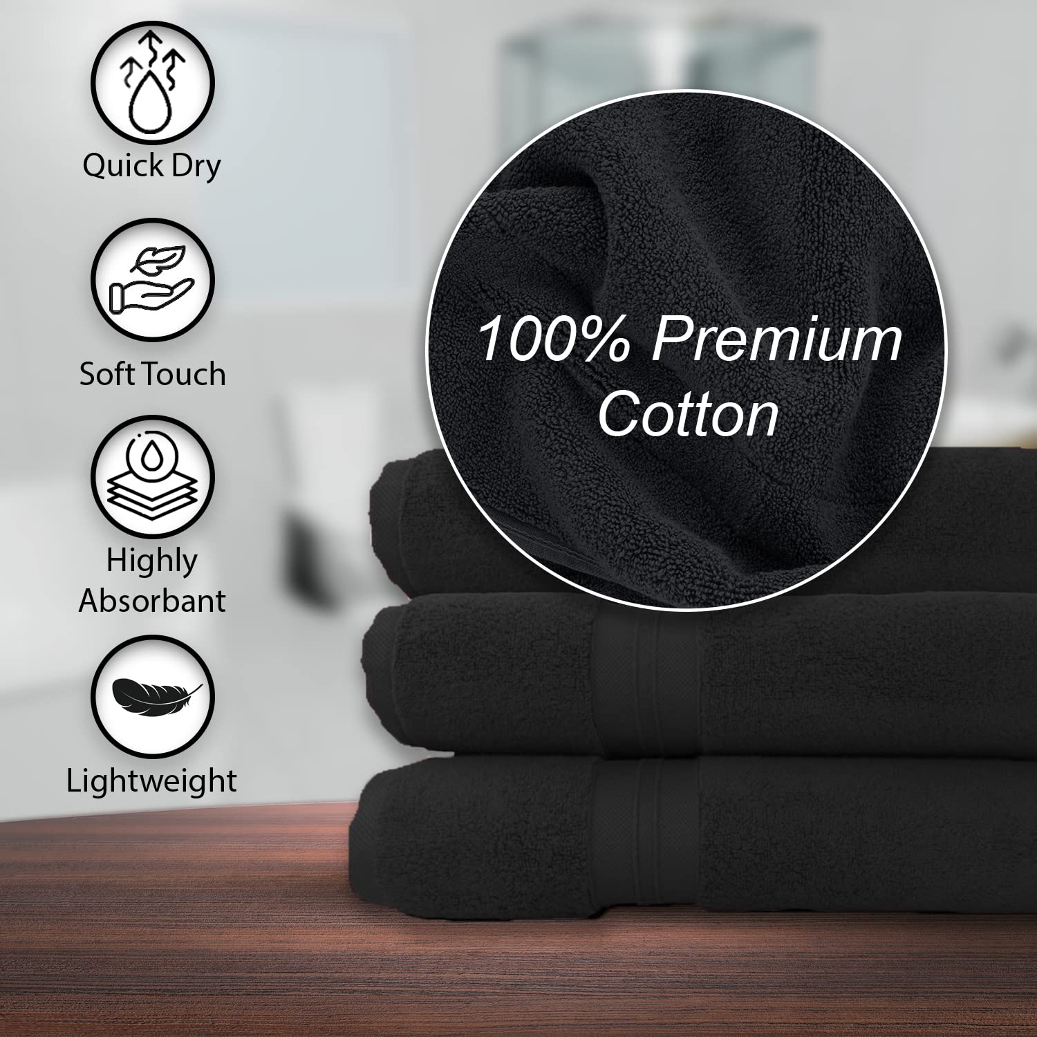KAHAF COLLECTION luxury soft grey towel—premium comfort after a bath.