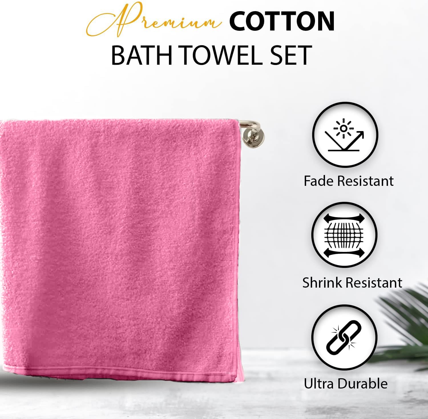 KAHAF COLLECTION 24x48-inch towels deliver full coverage during showers.