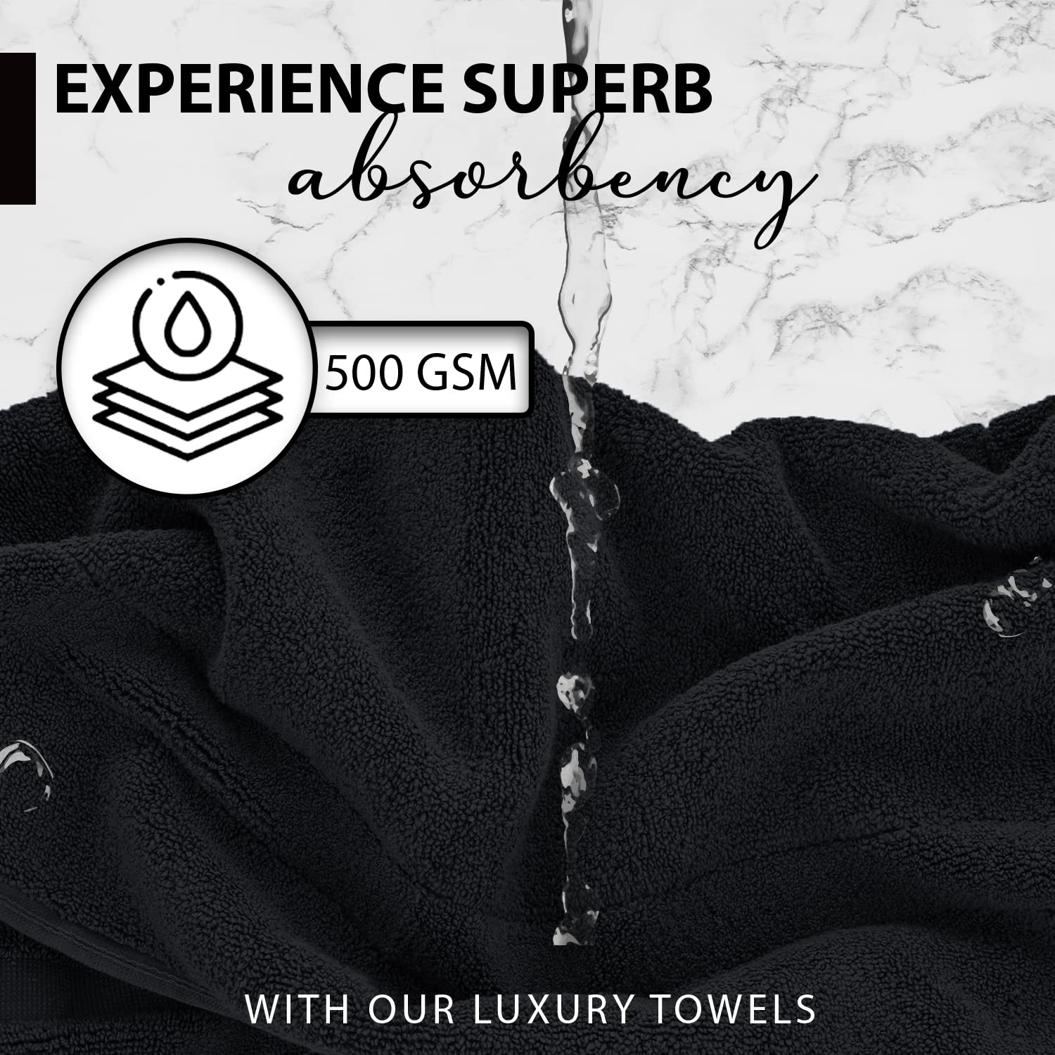 KAHAF COLLECTION quick-dry towel with soft feel for after shower.