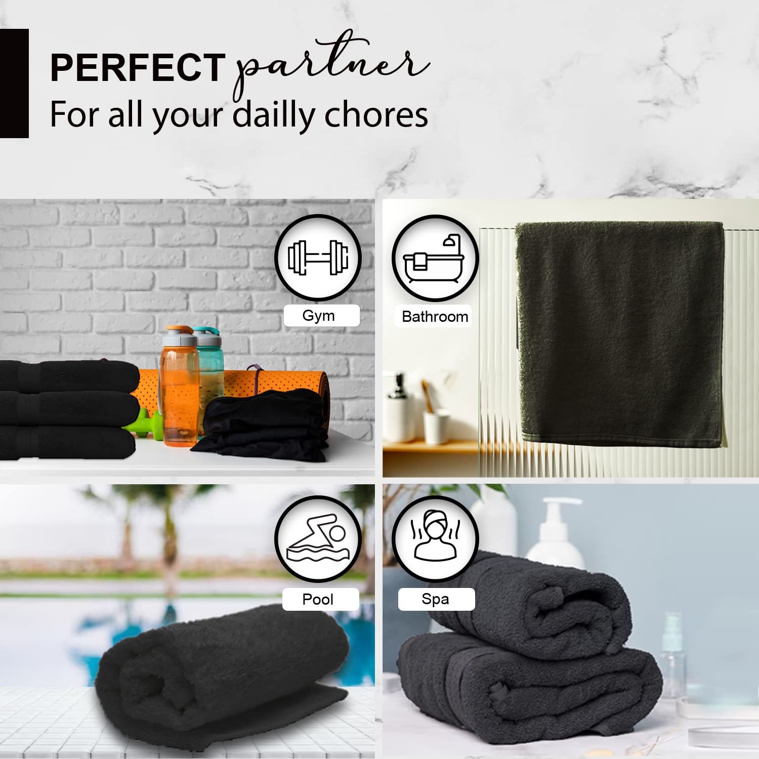 KAHAF COLLECTION soft-feel towel gentle on skin for daily use.