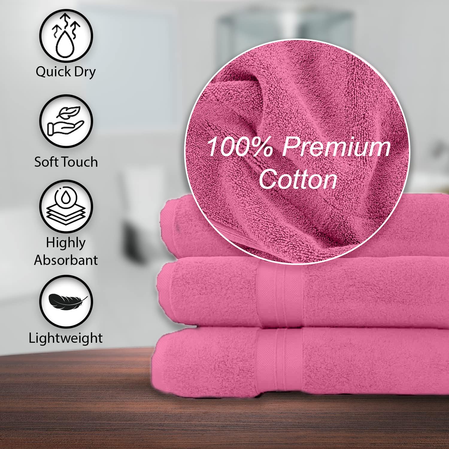 KAHAF COLLECTION soft-nap texture emphasizes luxurious feel after showers.