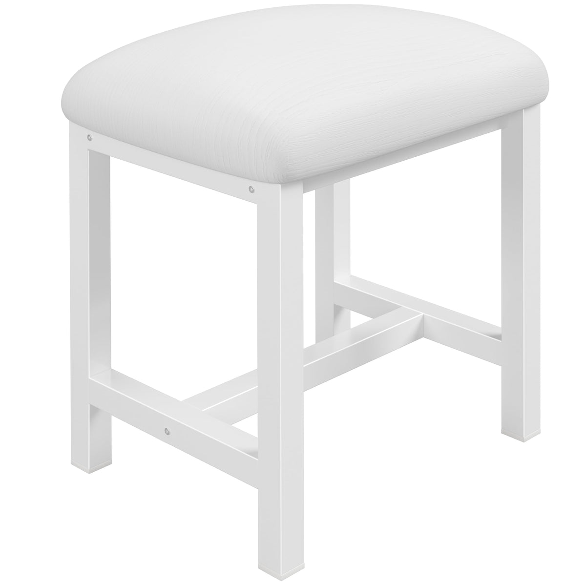 Kai-ROAD small vanity stool with white cushion for space-saving seating.