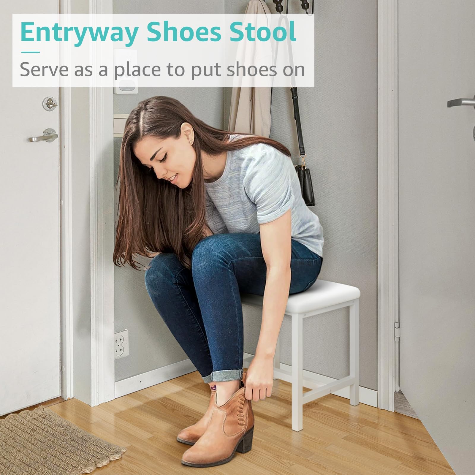 Kai-ROAD vanity stool with included tools for quick assembly.