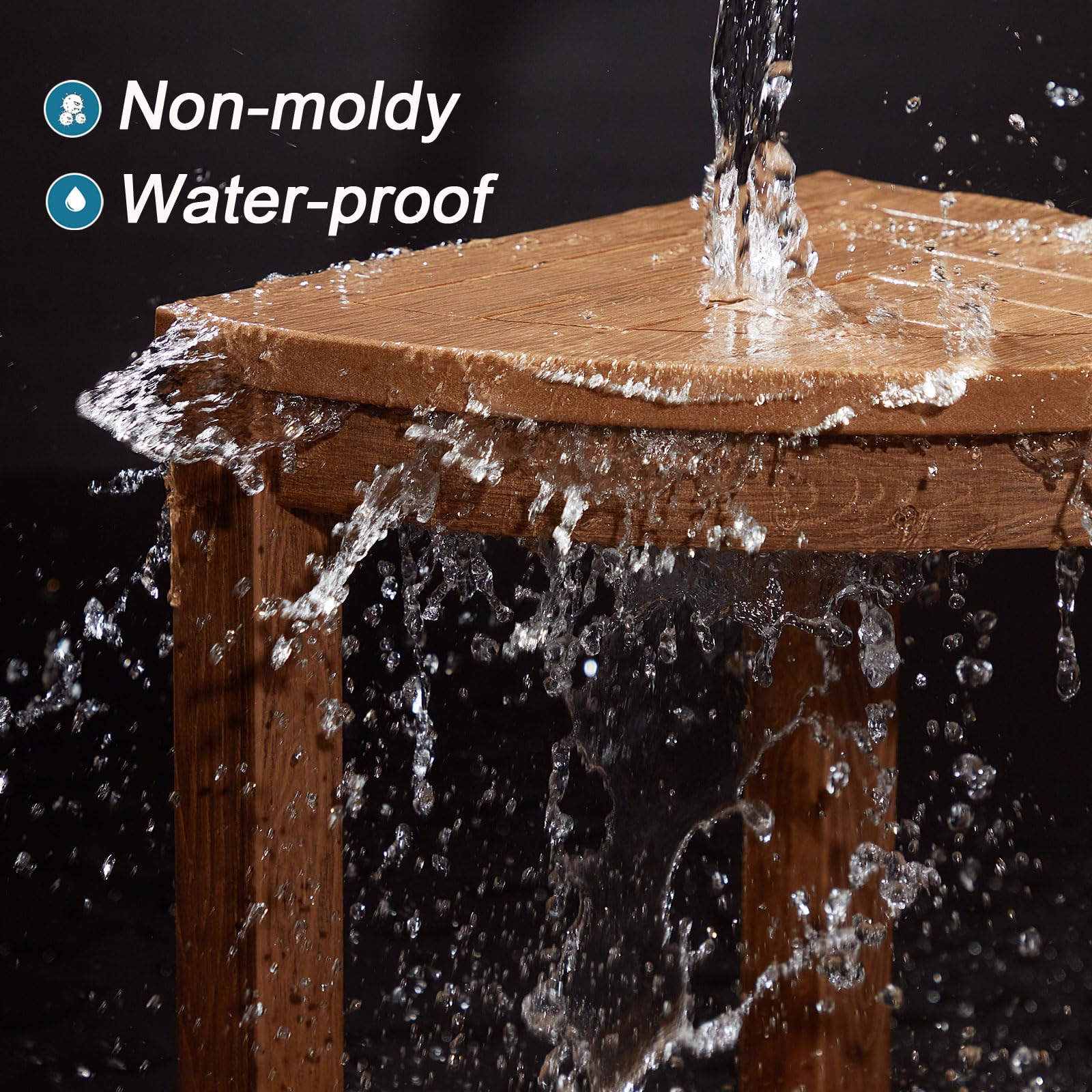 KaimuBench multi-use shower seat suitable for indoor and outdoor setup.